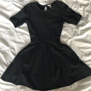 black and white polka dot dress